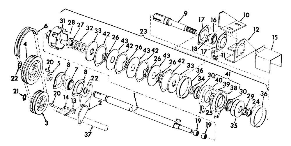Indep. Power Take-Off, Cub 154 Lo-Boy Tr. (S/N 18708 And Below) Diagram and Parts List for CUB154  Cub Cadet Lawn Tractor